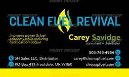 Clean Up Fuel homepage, diesel fuel additive banner, service icons
